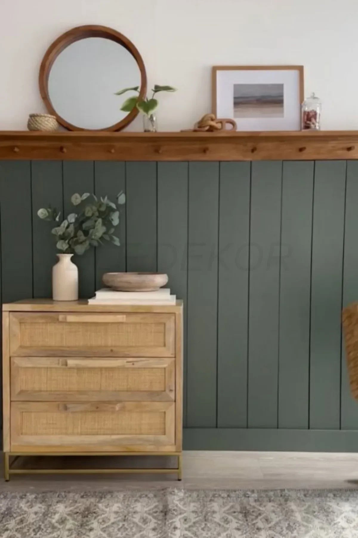 Antre,Koridor Boyanabilir İskandinav Duvar Çıtası 100cm x 7,5 cm (12 ADET) - 8mm