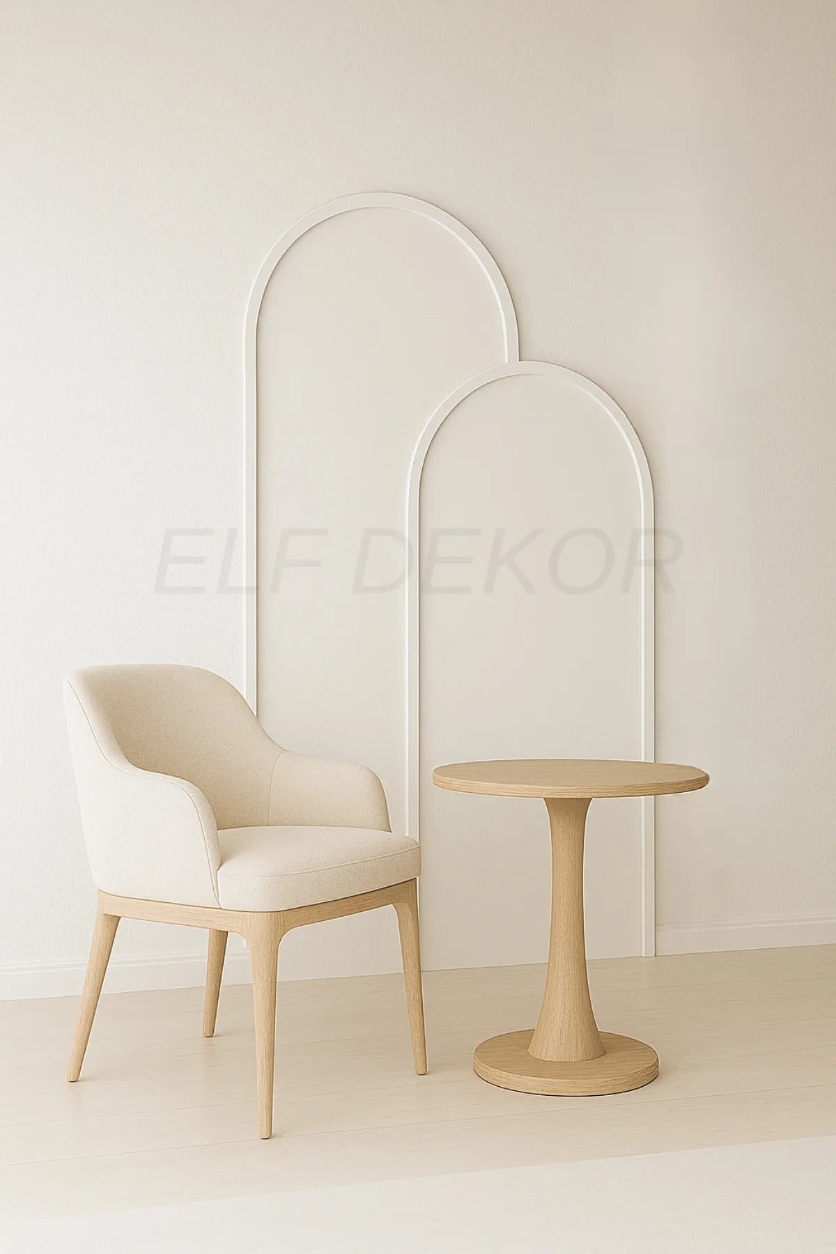 Modern Dekoratif Duvar Paneli – Ahşap Duvar Çıtası Oval Serisi