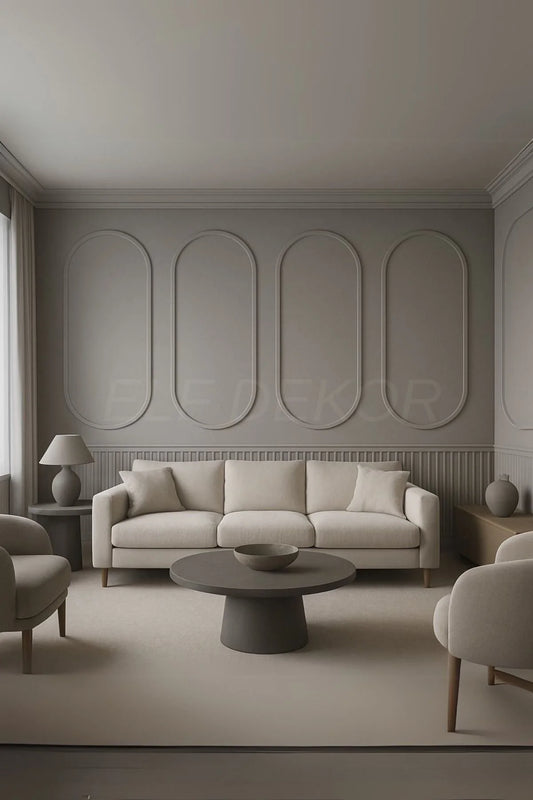 Modern Dekoratif Duvar Paneli – Ahşap Duvar Çıtası Oval Serisi