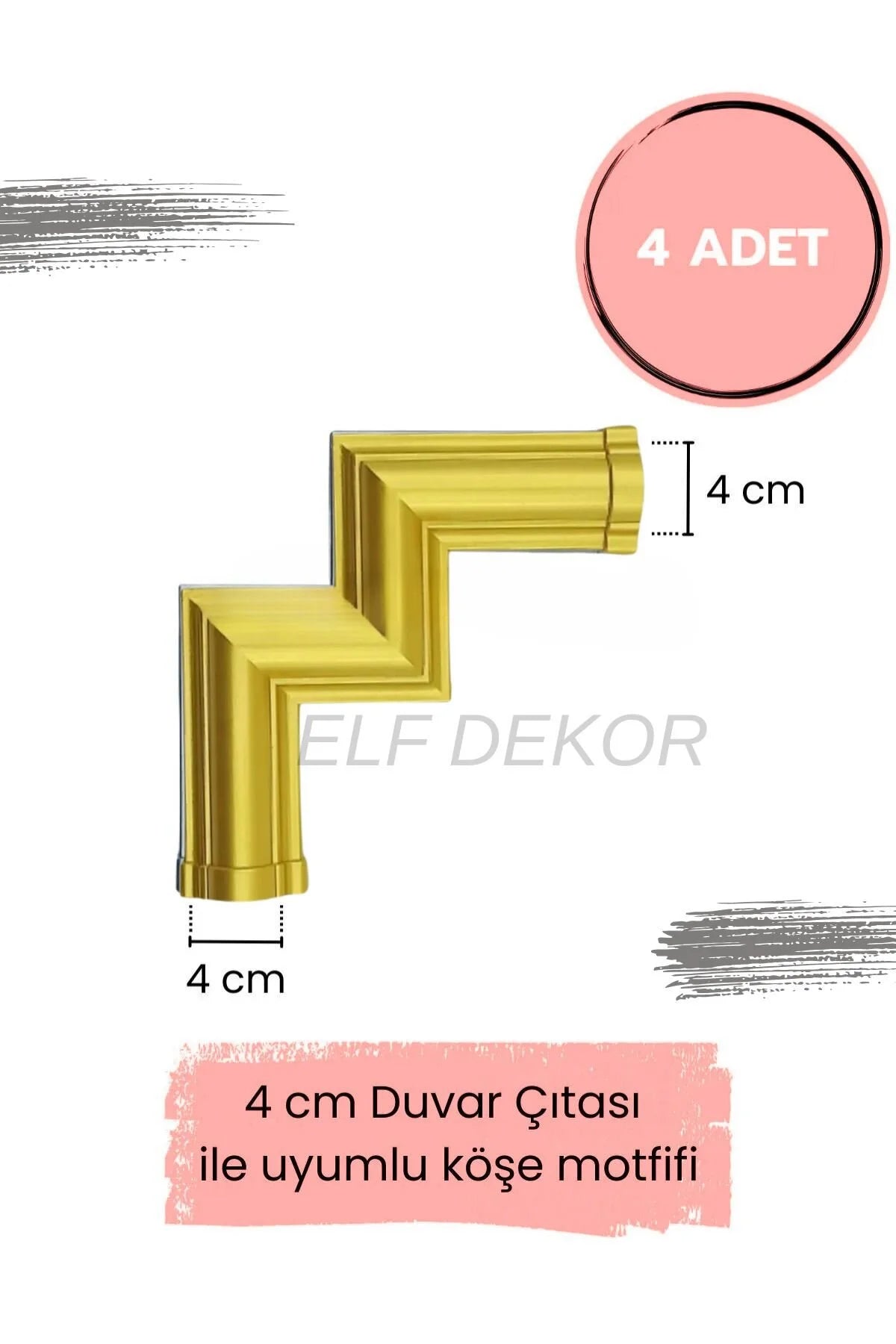 Polimer 4 cm Duvar Çıtası Uyumlu Köşe Motifi