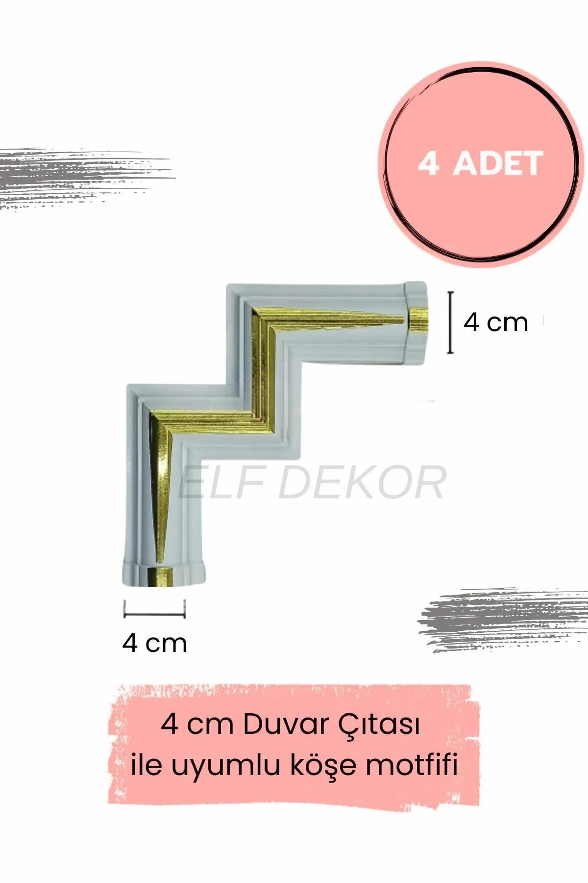 Polimer 4 cm Duvar Çıtası Uyumlu Köşe Motifi