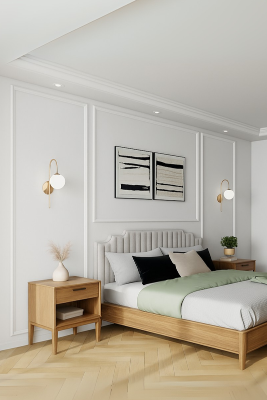 Dekoratif Boyanabilir Yatak Başlığı Uyumlu 4cm Hazır Kesimli Paket