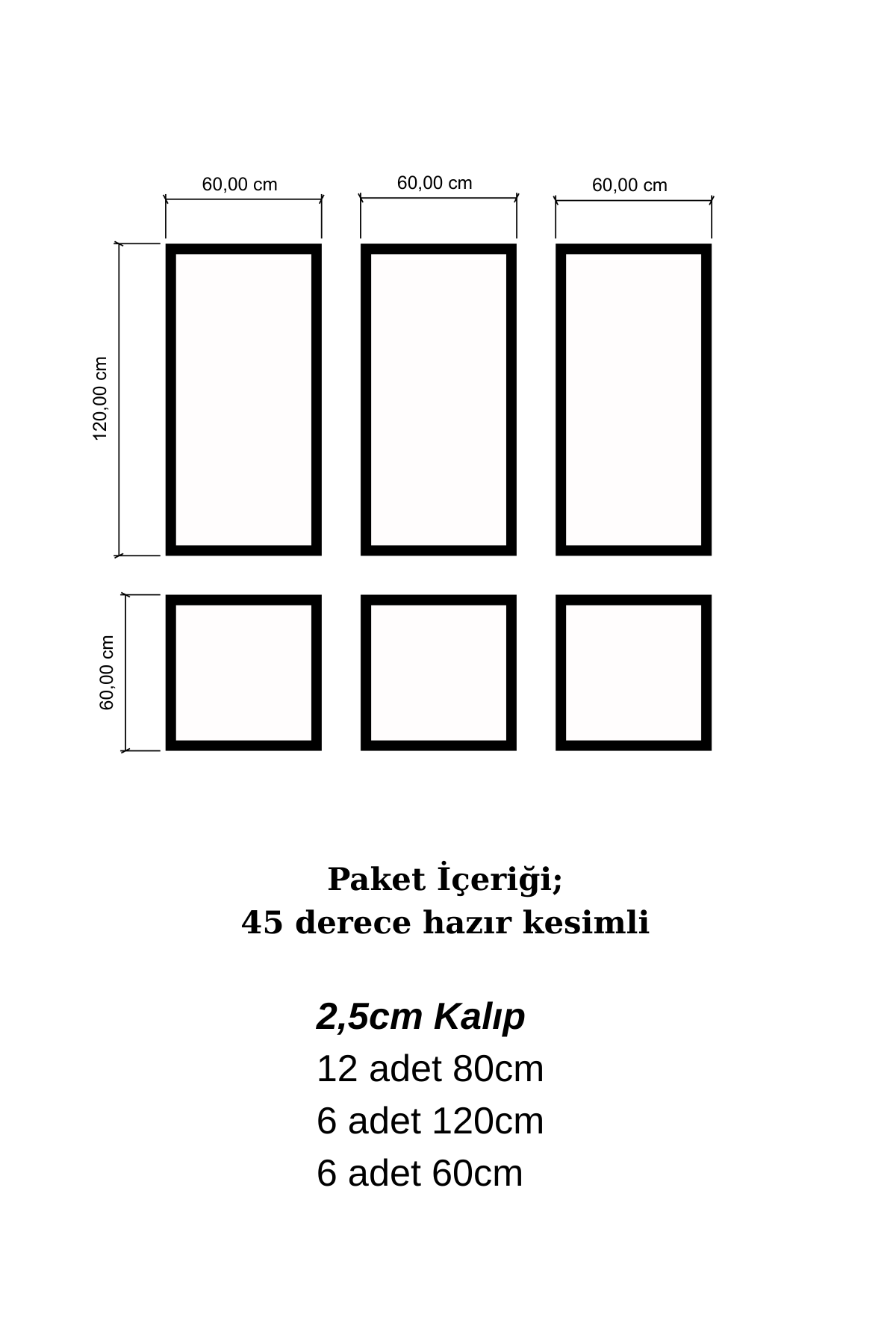 Dekoratif Boyanabilir Duvar Çıtası Hazır Kesimli Paket