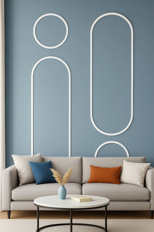 Modern Dekoratif Duvar Paneli – Ahşap Duvar Çıtası Oval Serisi