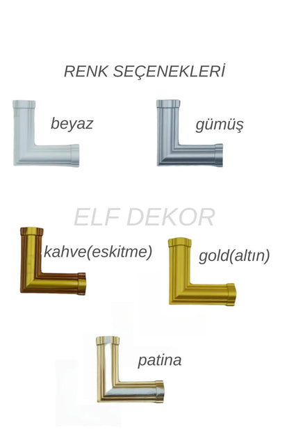 Dekoratif Polimer 2,5 cm Duvar Çıtası Uyumlu Köşe Motifi