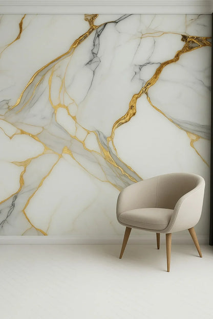 122cmx224cm 1 Adet Parlak Beyaz Mermer Desenli PVC Duvar Paneli (Banyo&Mutfak&Zemin)
