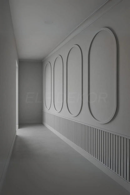 Modern Dekoratif Duvar Paneli – Ahşap Duvar Çıtası Oval Serisi