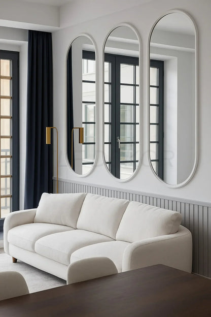 Modern Dekoratif Duvar Paneli – Ahşap Duvar Çıtası Oval Serisi