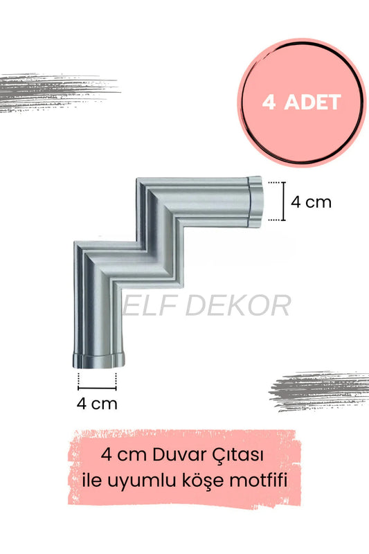 Polimer 4 cm Duvar Çıtası Uyumlu Köşe Motifi