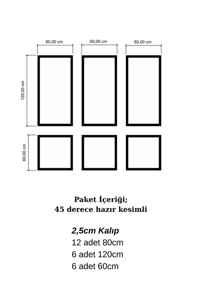 Dekoratif Boyanabilir Duvar Çıtası Hazır Kesimli Paket